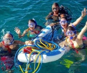 practica en la balsa para snuba san andres