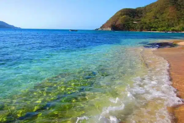 Playa Cristal: Aguas cristalinas, arena blanca y arrecifes de coral.