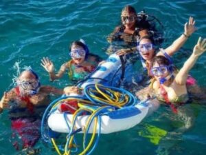 practica en la balsa para snuba san andres