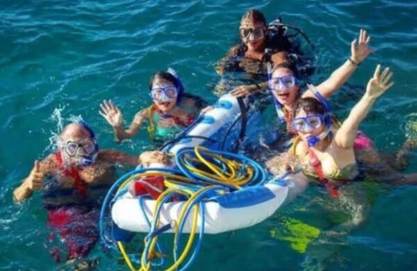 practica en la balsa para snuba san andres